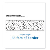 CARSON-DELLOSA EDUCATION 108495 Straight Borders, 3" x 3 ft, Black/White Dotted, 12/Pack