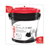 KIMBERLY-CLARK PROFESSIONAL WypAll® 91371EA Power Clean ProScrub Pre-Saturated Wipes, Cloth, 9.5 x 12, Citrus Scent, Green, 75/Bucket