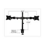 3M/COMMERCIAL TAPE DIV. MM200B Dual Monitor Mount, For 27" Monitors, 360 Degree Rotation, +45 Degree/-45 Degree Tilt, 90 Degree Pan, Black, Supports 20 lb