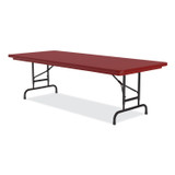 CORRELL, INC. RA3072254P Adjustable Folding Tables, Rectangular, 72" x 30" x 22" to 32", Red Top, Black Base, 4/Pallet