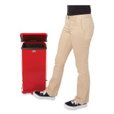 RUBBERMAID COMMERCIAL PROD. ST7EPLRED Defenders Heavy-Duty Steel Step Can, 4 gal, Steel, Red
