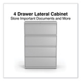 ALERA HLF3654LG Lateral File, 4 Legal/Letter-Size File Drawers, Light Gray, 36" x 18.63" x 52.5"