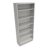 HON COMPANY S82ABCQ Metal Bookcase, Six-Shelf, 34.5w x 12.63d x 81.13h, Light Gray