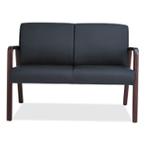 ALERA RL2219M Alera Reception Lounge Series Wood Loveseat, 44.88w x 26.13d x 33h, Black/Mahogany