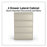 ALERA HLF3654PY Lateral File, 4 Legal/Letter-Size File Drawers, Putty, 36" x 18.63" x 52.5"