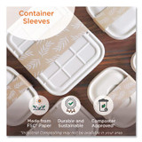 WORLD CENTRIC SLPATR60 Fiber Container Sleeves, World Centric Leaf Design, 7.5 x 10 x 3.25, Natural, Paper, 800/Carton