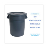 BOARDWALK 44GLWR GRA Round Waste Receptacle, 44 gal, Plastic, Gray