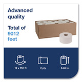 SCA TISSUE Tork® 11020602 Advanced Jumbo Bath Tissue, Septic Safe, 2-Ply, 3.48" x 751 ft, White, 12 Rolls/Carton