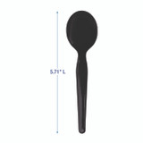 BOARDWALK SSHWPSBIW Heavyweight Wrapped Polystyrene Cutlery, Soup Spoon, Black, 1,000/Carton