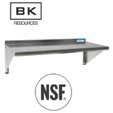 BK RESOURCES 2WSE1236 Stainless Steel Economy Overshelf, 36w x 12d x 8h, Stainless Steel, Silver, 2/Pallet