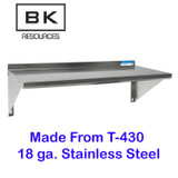 BK RESOURCES 2WSE1260 Stainless Steel Economy Overshelf, 60w x 12d x 8h, Stainless Steel, Silver, 2/Pallet