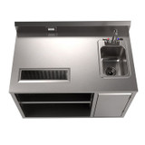 BK RESOURCES BEVT3048R Stainless Steel Beverage Table with Right Sink, Rectangular, 30" x 48" x 41.5", Silver Top, Silver Base/Legs
