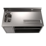 BK RESOURCES BEVT3060L Stainless Steel Beverage Table with Left Sink, Rectangular, 30" x 60" x 41.5", Silver Top, Silver Base/Legs