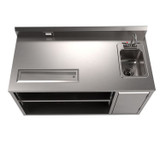 BK RESOURCES BEVT3060R Stainless Steel Beverage Table with Right Sink, Rectangular, 30" x 60" x 41.5", Silver Top, Silver Base/Legs