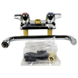 BK RESOURCES BKD10 WorkForce Standard Duty Faucet, 4.55" Height/10" Reach, Chrome-Plated Brass