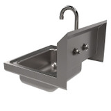 BK RESOURCES BKHSW1410PG Stainless Steel Hand Sink with Faucet, 14" l x 10" w x 5" d