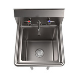 BK RESOURCES BKS11514PG Stainless Steel Sink and Faucet Bundle, Sink/Faucet/Faucet Mounting Kit/Drain, 15" L x 15" W x 14" D