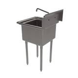 BK RESOURCES BKS11812PG Stainless Steel Sink and Faucet Bundle, Sink/Faucet/Faucet Mounting Kit/Drain, 18" L x 18" W x 14" D