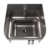 BK RESOURCES HSW14101SBKP Stainless Steel Hand Sink with Side Splashes, 14" l x 10" w x 5" d