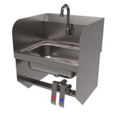 BK RESOURCES HSW14101SBKP Stainless Steel Hand Sink with Side Splashes, 14" l x 10" w x 5" d