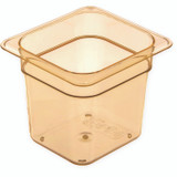 CFS BRANDS Carlisle 3088513 StorPlus High Heat Food Pan, 2.5 qt, 6.38 x 6.75 x 6, Amber, Plastic