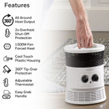 HONEYWELL ENVIRONMENTAL HHF360W Surround Fan Forced Heater, 1,500 W, 8.1 x 11.2 x 7.9, White