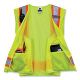 TENACIOUS HOLDINGS, INC. ergodyne® 24077 GloWear 8248Z Class 2 Two-Tone Surveyors Zipper Vest, Polyester, 2X-Large/3X-Large, Lime