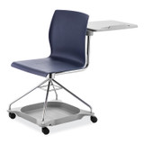 NATIONAL PUBLIC SEATING NPS® COGO04 CoGo Mobile Tablet Chair, Supports Up to 440 lb, 18.75" Seat Height, Blue Seat, Blue Back, Chrome Frame