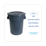 BOARDWALK 32GLWR GRA Round Waste Receptacle, 32 gal, Linear-Low-Density Polyethylene, Gray