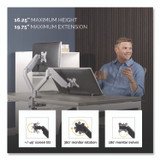 FELLOWES MFG. CO. 8056501 Platinum Series Dual Monitor Arm, For 40" Monitors, 360 deg Rotation, 45 deg Tilt, 180 deg Pan, Silver, Supports 17.6 lb