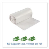 STOUT by Envision™ G2430W70 Controlled Life-Cycle Plastic Trash Bags, 13 gal, 0.7 mil, 24" x 30", White, 120/Box