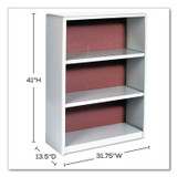 SAFCO PRODUCTS 7171GR ValueMate Economy Bookcase, Three-Shelf, 31.75w x 13.5d x 41h, Gray