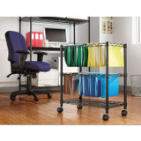 ALERA FW60-1426BL Two-Tier File Cart for Front-to-Back + Side-to-Side Filing, Metal, 1 Shelf, 3 Bins, 26" x 14" x 29.5", Black