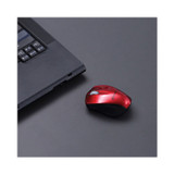 INNOVERA 62204 Mini Wireless Optical Mouse, 2.4 GHz Frequency/30 ft Wireless Range, Left/Right Hand Use, Red/Black