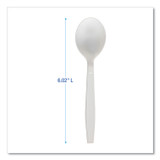 BOARDWALK SOUPHWPPWH Heavyweight Polypropylene Cutlery, Soup Spoon, Plastic, White, 1,000/Carton