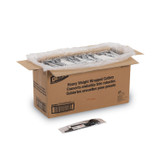GEORGIA PACIFIC Dixie® CH56NSPC7 Wrapped Tableware/Napkin Packets, Mediumweight, Fork/Knife/Napkin/Spoon, Plastic, Black, 250/Carton