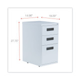 ALERA PABBFLG File Pedestal, Left or Right, 3-Drawers: Box/Box/File, Legal/Letter, Light Gray, 14.96" x 19.29" x 27.75"