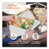 WORLD CENTRIC CTNT24 No Tree Rectangular Containers, 24 oz, 4.7 x 6.8 x 2.3, Natural, Sugarcane, 300/Carton