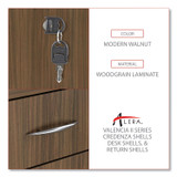 ALERA VA572816WA Alera Valencia Series Mobile Pedestal File, Left/Right, 3-Drawer: Box/Box/File, Legal/Letter, Walnut, 15.88 x 20.5 x 28.38