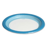 PERK 24375256 Heavy-Weight Paper Plates, 10" dia, White/Blue, 125 Pack