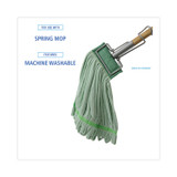 BOARDWALK MWTM-GCT Microfiber Looped-End Wet Mop Heads, Medium, Green, 12/Carton