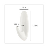 3M/COMMERCIAL TAPE DIV. Command™ 170816ES Designer Hooks, Medium, Plastic, White, 3 lb Capacity, 6 Hooks and 12 Strips/Pack