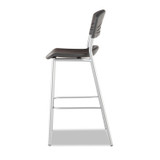 ICEBERG ENTERPRISES 64527 CafeWorks Stool, Supports Up to 225 lb, 30" Seat Height, Graphite Seat, Graphite Back, Silver Base