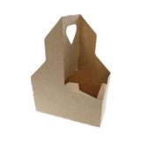 PACTIV EVERGREEN CORPORATION D24CPCRY44 Paperboard Cup Carrier, Up to 44 oz, Two to Four Cups, Natural, 250/Carton