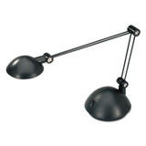 ALERA LED912B Twin-Arm Task LED Lamp with USB Port, 11.88w x 5.13d x 18.5h, Black