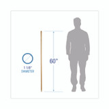 BOARDWALK 137 Heavy-Duty Threaded End Lacquered Hardwood Broom Handle, 1.13" dia x 60", Natural