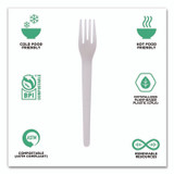ECO-PRODUCTS,INC. EP-S012 Plantware Compostable Cutlery, Fork, Plastic, Pearl White, 50/Pack, 20 Packs/Carton