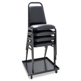 ALERA SC68VY10B Padded Steel Stacking Chair, Supports Up to 250 lb, 18.5" Seat Height, Black Seat, Black Back, Black Base, 4/Carton