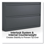 ALERA HLF4267CC Lateral File, 5 Legal/Letter/A4/A5-Size File Drawers, Charcoal, 42" x 18.63" x 67.63"