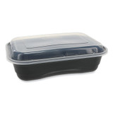 PACTIV EVERGREEN CORPORATION NV2GRT3688B EarthChoice Versa2Go Microwaveable Container, 36 oz, 8.4 x 5.6 x 2, Black/Clear, Plastic, 150/Carton